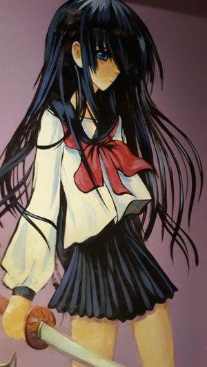 Women's bathroom door at Futo Buta in Charlotte