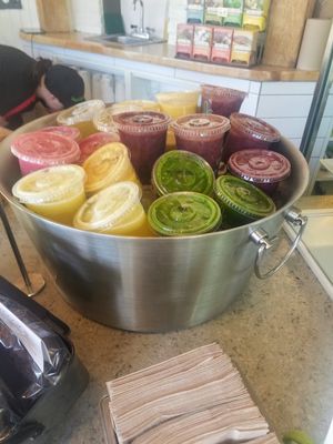 Premade smoothies at Urban Herbivore - Kensington Market in Toronto