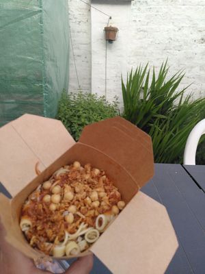 delicious koshari at Hashtag Falafel in Ghent