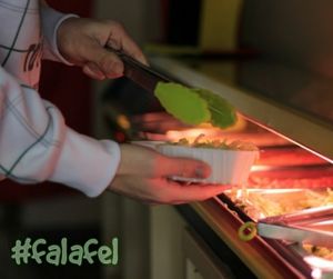 salad bar  at Hashtag Falafel in Ghent