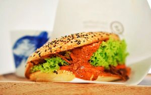 singapore curry burger at Chef Icon Nature Bakery - Kampong Bahru Rd in Central Singapore