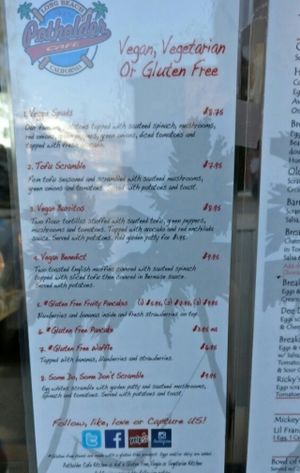 veggie menu at The Potholder Cafe P3 in Long Beach