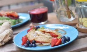 Raw pancakes! at Tribestlife Rawfood Kitchen in Rotterdam