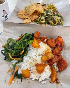 economy rice at Just Greens 綠青青 - FernVale in Northeast Singapore