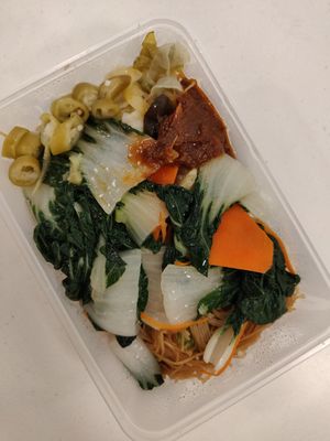 Take away beehoon with 2 veg $3.70 at Just Greens 綠青青 - FernVale in Northeast Singapore
