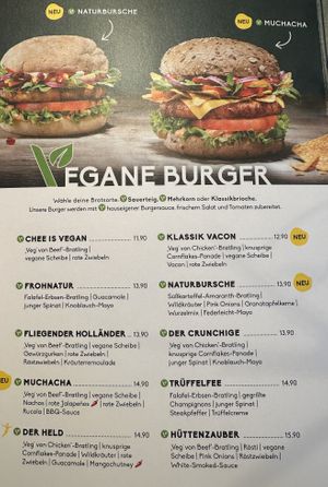 Menu (vegan burger).  at Peter Pane in Binz