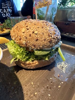 'Chicken'-Burger „Der Crunchige“.  at Peter Pane in Binz