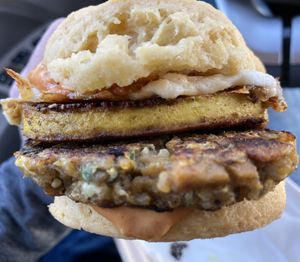 Sausage, Egg and Cheese on Biscuit at Graze in Nashville