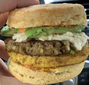 ‘Sausage’ Breakfast Sandwhich With Avocado Added at Graze in Nashville