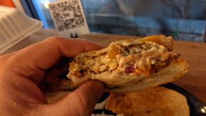 So much flavor oozing out of my Hot Tempeh Sandwich at Graze in Nashville