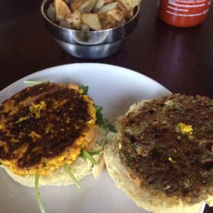 tofu and vegan sausage  at Graze in Nashville