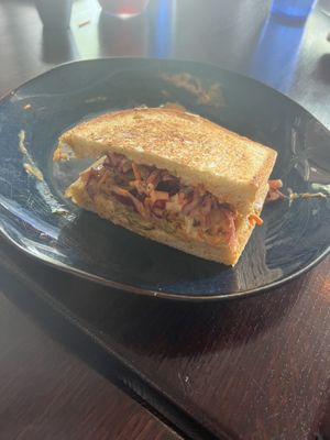 hot tempeh sandwich, so good the phone didn’t eat first  at Graze in Nashville