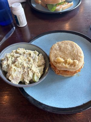 chickn biscuit and tater salad    at Graze in Nashville