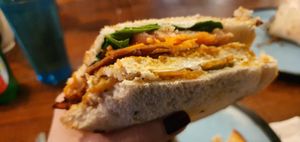 Close up to the Tofu Chk'n Club   at Graze in Nashville