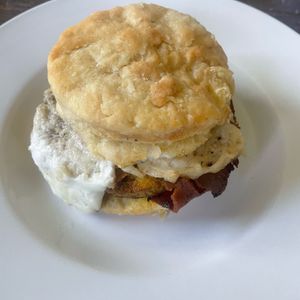 Bacon egg and cheese biscuit to go at Graze in Nashville
