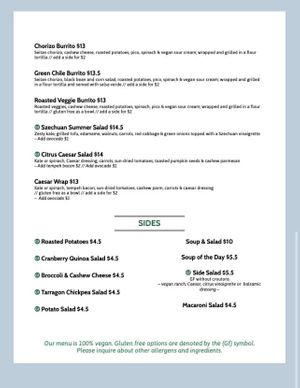 Menu #Veganuary at Graze in Nashville