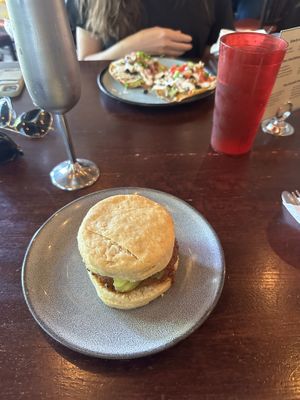  Hot chikn biscuit and avocado tostados   at Graze in Nashville