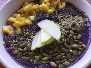 Berries and cream smoothie bowl! Delicious! at Graze in Nashville