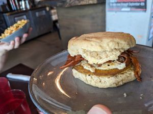 Bacon egg and cheese biscuit at Graze in Nashville