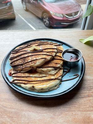 A special of the day - strawberry chocolate chip pancakes.  at Graze in Nashville