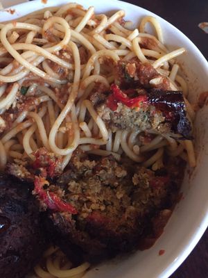 Spaghetti and wheat balls  at Graze in Nashville