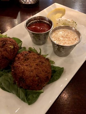 Chickpea bay cakes at Graze in Nashville