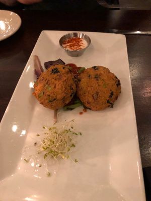 Chickpea Bay Cakes! at Graze in Nashville