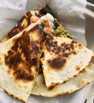 The bbq chick’n quesadillas  at Graze in Nashville