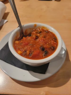 Vegan chili (1 of 3 soups of the day) at Poppycock's in Traverse City
