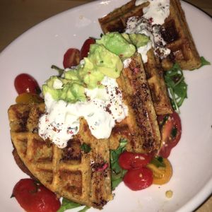 vegetarian falawaffle  at Poppycock's in Traverse City