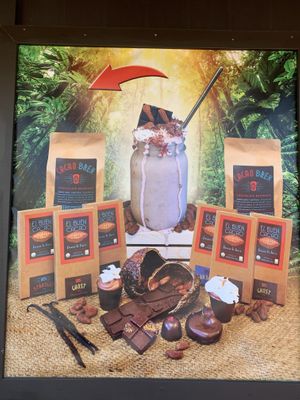 Window art at El Buen Cacao in Idyllwild