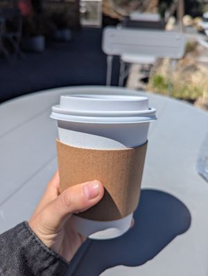 Hot chocolate ($7 including upcharge for oat milk) at El Buen Cacao in Idyllwild