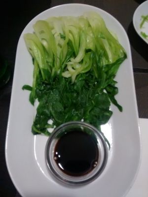 Steamed veggies at DimSum Market in Madrid