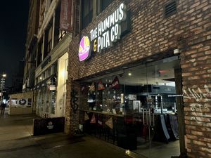 store front  at The Hummus and Pita Co in New York City