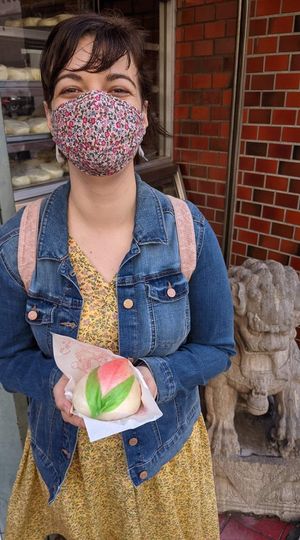 The baos are sooo big! at Peking Hanten in Yokohama