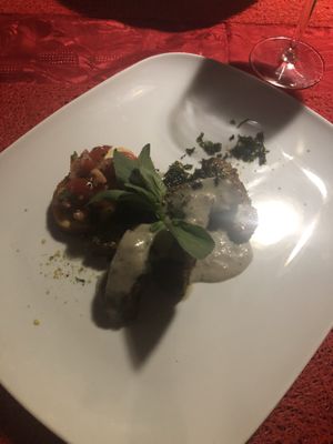 Seitan with mushroom  at Dolmen Bar in Lanzarote