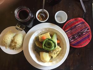 veg option at La Casa de Cervantes in Guatemala City