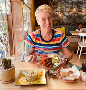 Falafel and taboula at Ayaso Restaurant in Marrakech