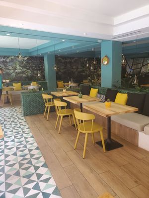 Upstairs seating at Ayaso Restaurant in Marrakech