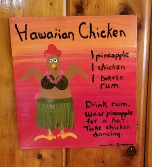 Incidental vegan humor at Good Harbor Grill in Glen Arbor