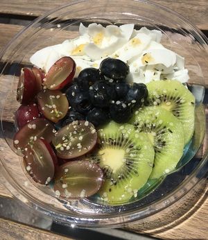 Blue majik turquoise bowl at SpaJuiceBar at SpaJuiceBar in Fort Lauderdale