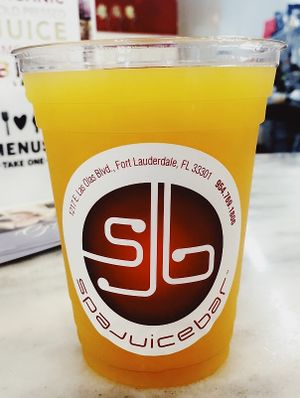 fresh squeezed OJ  Yum! at SpaJuiceBar in Fort Lauderdale