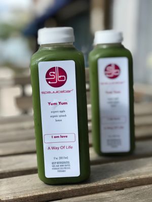 yum yum juice!  (organic spinach, organic apple, lemon) at SpaJuiceBar in Fort Lauderdale