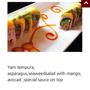 Green Mango Roll at Sushi Well in New Westminster