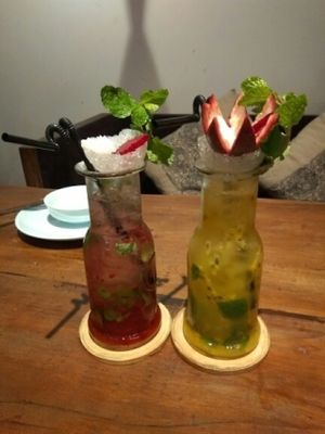 Raspberry and Passion Fruit Mojitos at Uu Dam Chay in Hanoi
