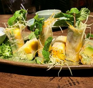 summer rolls at Uu Dam Chay in Hanoi