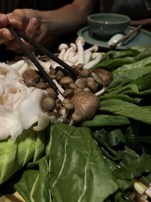 Make your own mix. Mushrooms hot pot. Delicious.  at Uu Dam Chay in Hanoi