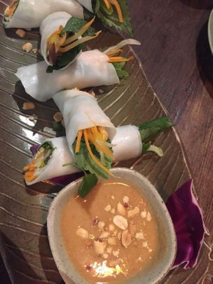 Fresh spring rolls at Uu Dam Chay in Hanoi