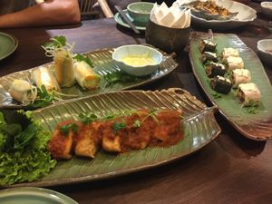 Set of dishes  at Uu Dam Chay in Hanoi