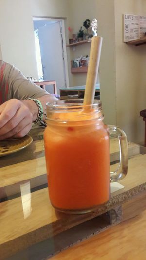 Carrot orange juice at Om Hanoi in Hanoi